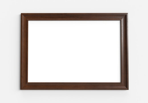 Modern wooden Picture frame rectangular shape mockup