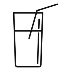 Juice glass icon, outline style
