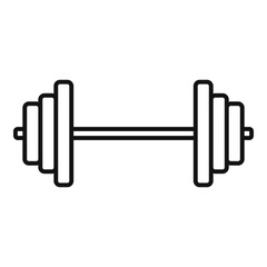 Steel barbell icon, outline style