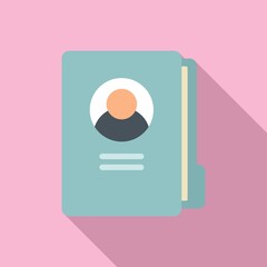 Personal information folder icon, flat style