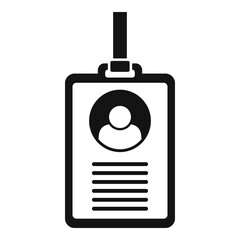 Personal information id card icon, simple style