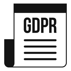 GDPR document icon, simple style
