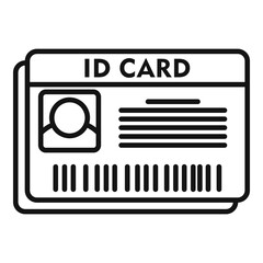 Id card icon, outline style