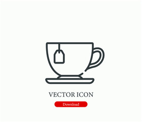 Tea vector icon.  Editable stroke. Linear style sign for use on web design and mobile apps, logo. Symbol illustration. Pixel vector graphics - Vector