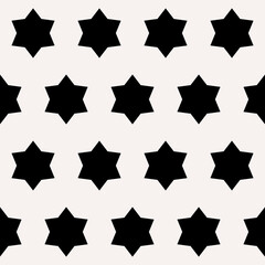 Six-pointed star pattern. Same black stars ornament.