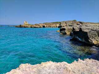 Ancient Construction over Rocky Formation on the Adriatic Sea