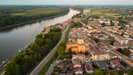 Aerial view of Boretto, Emilia Romagna. Italy
