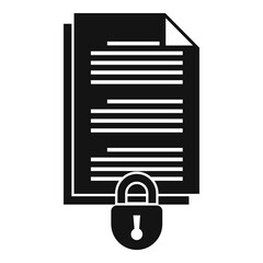 Document access authentication icon, simple style