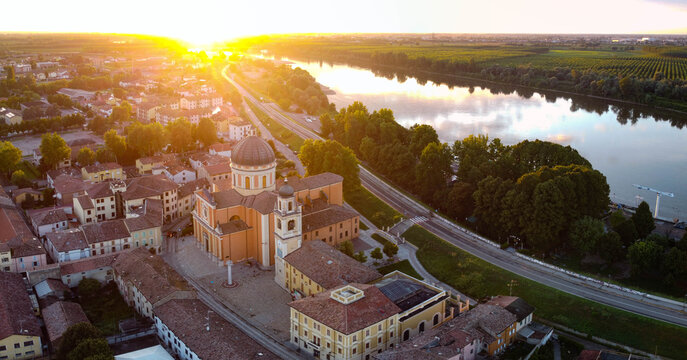 Aerial view of Boretto, Emilia Romagna. Italy