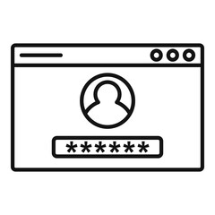 Web authentication icon, outline style