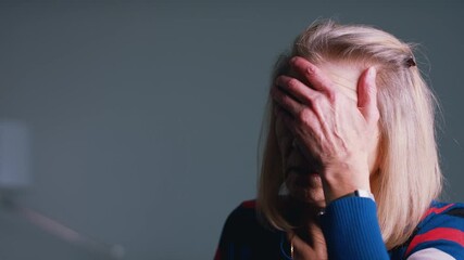 disappointed old woman reading document. High quality 4k footage