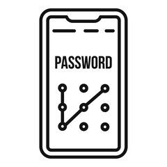 Phone sign authentication icon, outline style