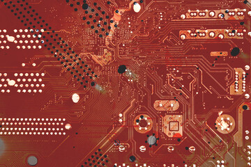 Modern printed circuit board, Abstract technology circuit board. Abstract banner background.