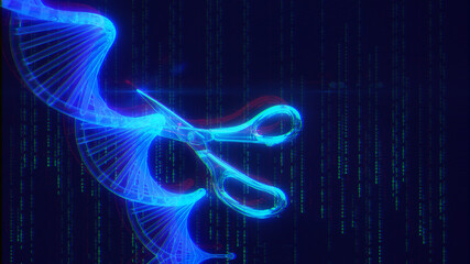 CRISPR Genschere | Gentechnik - DNA/RNA-Gen-Editing | 3D-Render Illustration