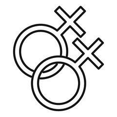 Female empowerment icon, outline style