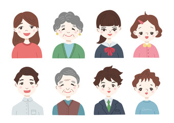 家族のイラストセット