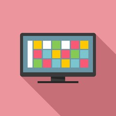 Online pc software icon, flat style