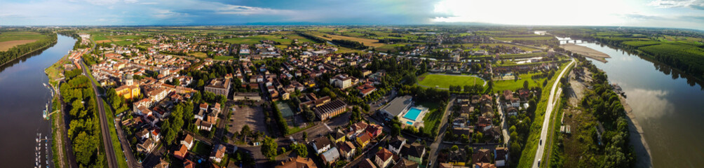 Aerial view of Boretto, Emilia Romagna. Italy