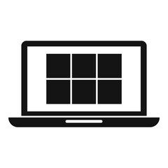 Laptop remote control icon, simple style