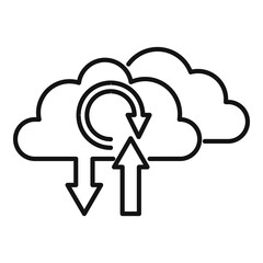 Update software from cloud icon, outline style