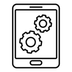 Update software tablet icon, outline style