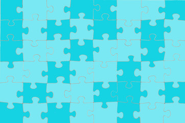 Illustrazione di un puzzle in bianco blu e azzurro. 