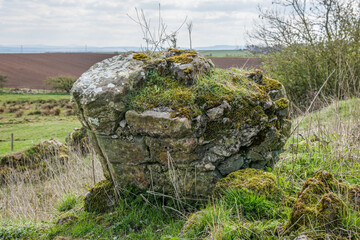 Ancient Ruins of Craigie Castle and part of the crumbling outer court yard walls South Ayrshire...