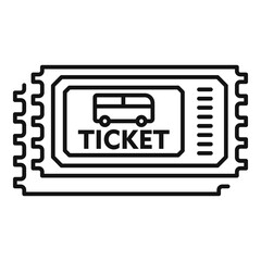 Business bus ticket icon, outline style