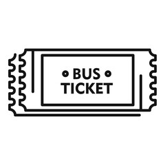 Validator bus ticket icon, outline style