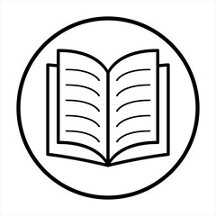 Book icon, open education textbook, library vector illustration  symbol. learning design isolated on white background