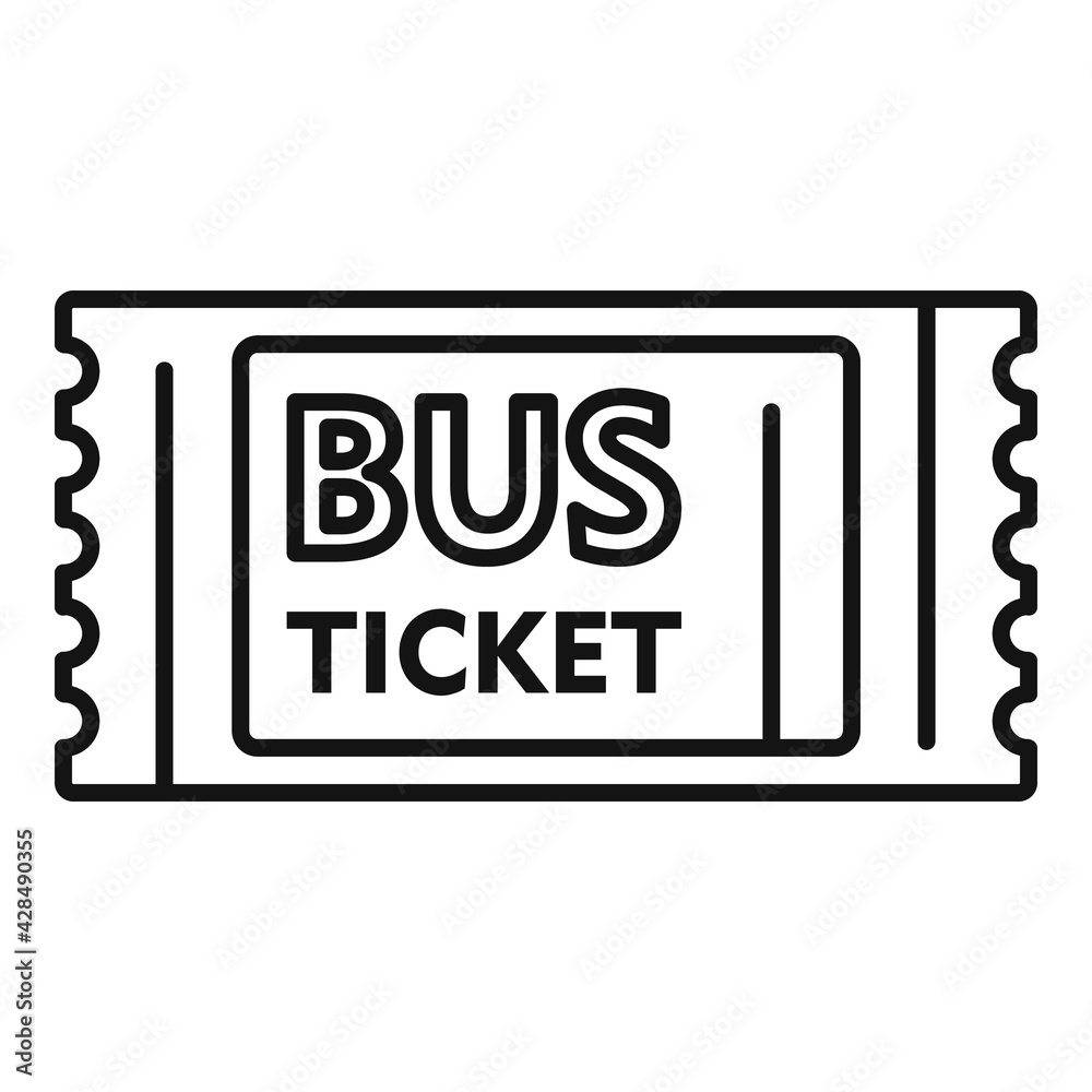 Canvas Prints pass bus ticket icon, outline style