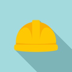 Protection helmet icon, flat style