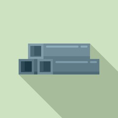 Structural metal bars icon, flat style