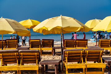golden colors of the sunset, reflected on the sea water surface
