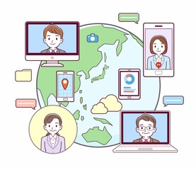 世界中と連絡する人