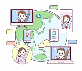 世界中とコミュニケーションをする人