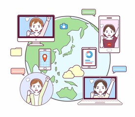 世界中とコミュニケーションをする人