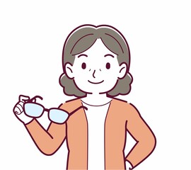 メガネを取った人