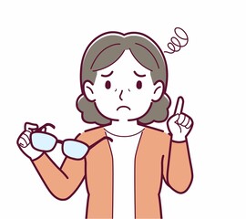 メガネを取った人