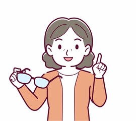 メガネを取った人