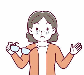 メガネを取った人