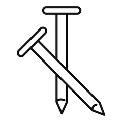 Blacksmith nails icon, outline style