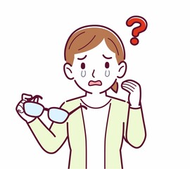 メガネを取った人