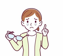 メガネを取った人