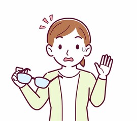 メガネを取った人