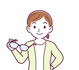 メガネを取った人