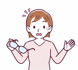 メガネを取った人