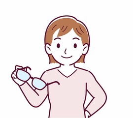 メガネを取った人