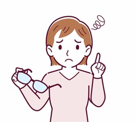 メガネを取った人