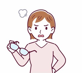 メガネを取った人